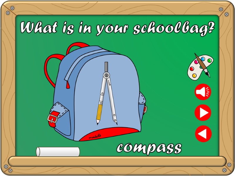 What is in your schoolbag? compass